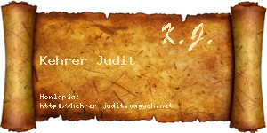 Kehrer Judit névjegykártya